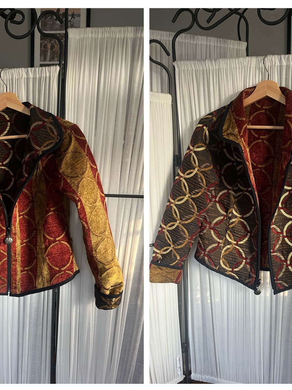 Trimdin Reversible Artisan Jacket Lily Pad Autumn Tapestry Blazer XS/S